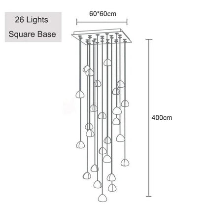 Crystal Ball Staircase Pendant Light in Brushed Stainless - Decorbites