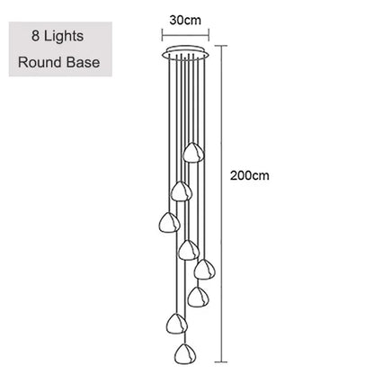 Crystal Ball Staircase Pendant Light in Brushed Stainless