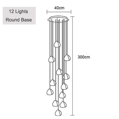 Crystal Ball Staircase Pendant Light in Brushed Stainless - Decorbites