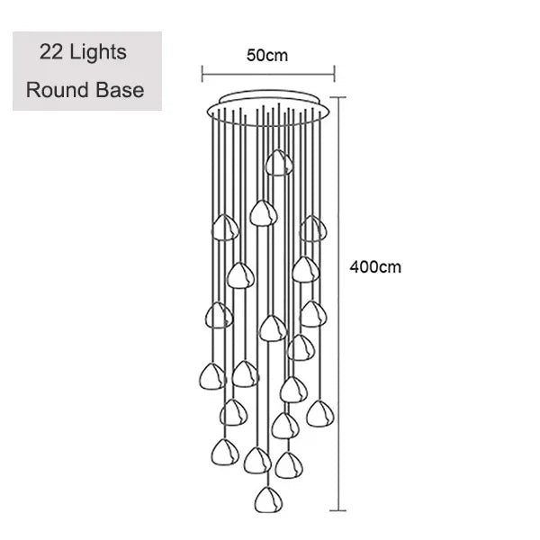 Crystal Ball Staircase Pendant Light in Brushed Stainless
