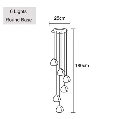 Crystal Ball Staircase Pendant Light in Brushed Stainless