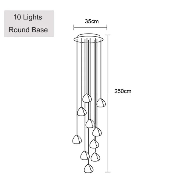 Crystal Ball Staircase Pendant Light in Brushed Stainless