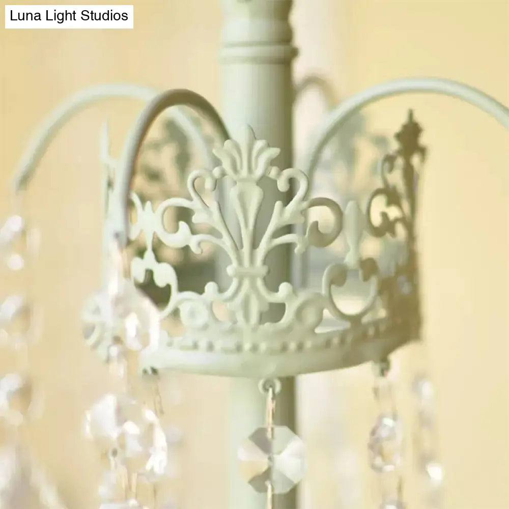 مصباح طاولة معدني من خرز الكريستال - مصباح مكتبي على الطراز التقليدي لغرفة المعيشة