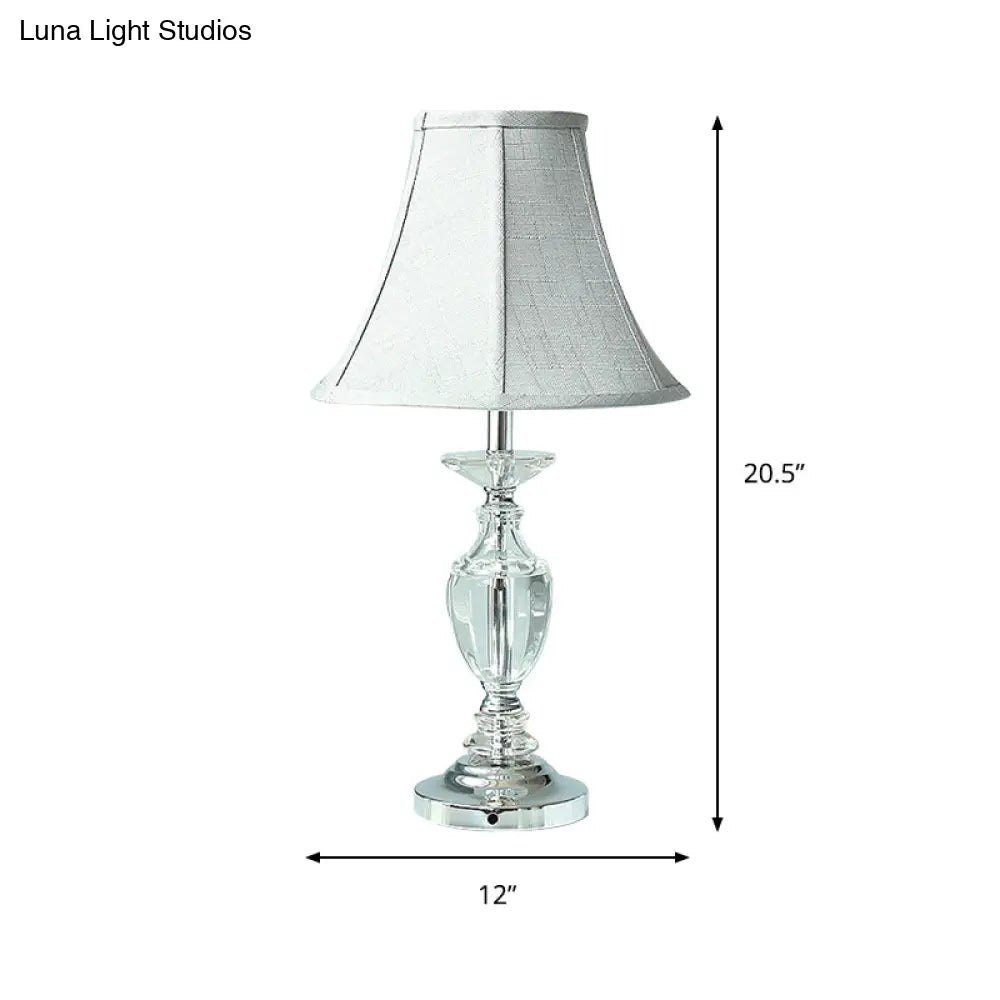 مصباح كريستال بيل الليلي - مصباح سرير رمادي بسيط مصنوع يدويًا