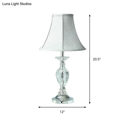 مصباح كريستال بيل الليلي - مصباح سرير رمادي بسيط مصنوع يدويًا