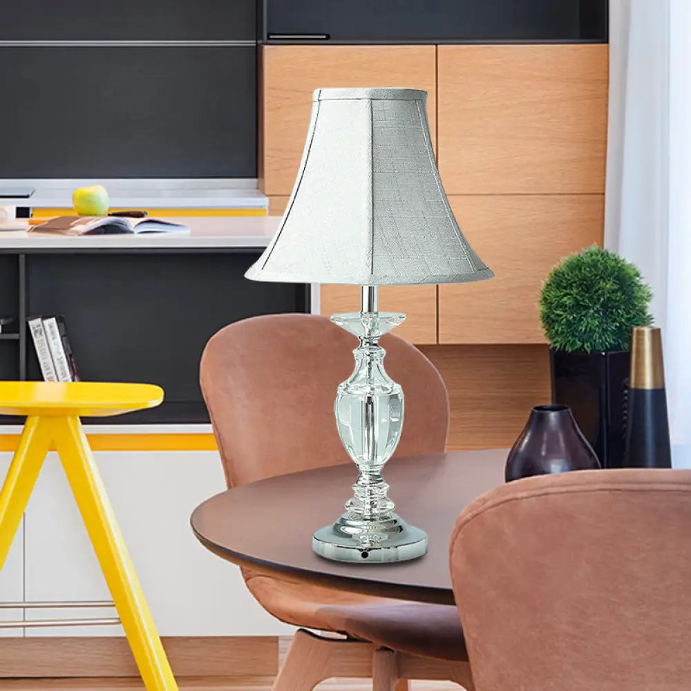 مصباح كريستال بيل الليلي - مصباح سرير رمادي بسيط مصنوع يدويًا