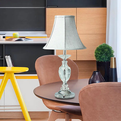 مصباح كريستال بيل الليلي - مصباح سرير رمادي بسيط مصنوع يدويًا