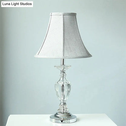 مصباح كريستال بيل الليلي - مصباح سرير رمادي بسيط مصنوع يدويًا