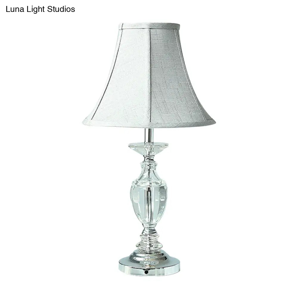 مصباح كريستال بيل الليلي - مصباح سرير رمادي بسيط مصنوع يدويًا