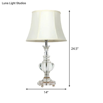 Crystal Beveled Contemporary Study Lamp: White Book Reading Light