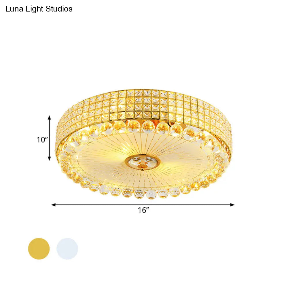 Lámpara de techo LED empotrada DecorBites™ Crystal Beveled en color plata/oro, 16/23,5 pulgadas de diámetro 