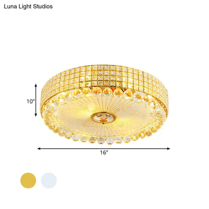 Lámpara de techo LED empotrada DecorBites™ Crystal Beveled en color plata/oro, 16/23,5 pulgadas de diámetro 