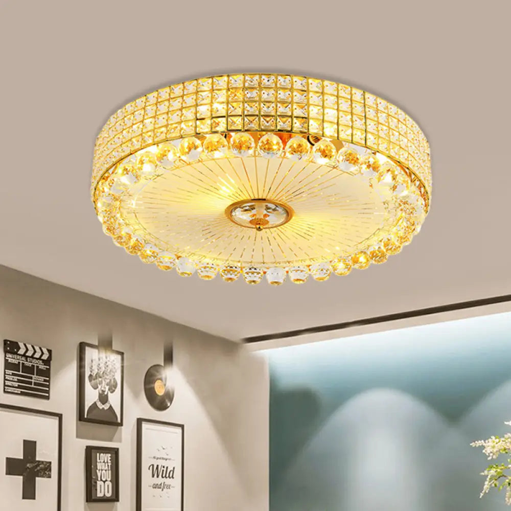 Lámpara de techo LED empotrada DecorBites™ Crystal Beveled en color plata/oro, 16/23,5 pulgadas de diámetro 