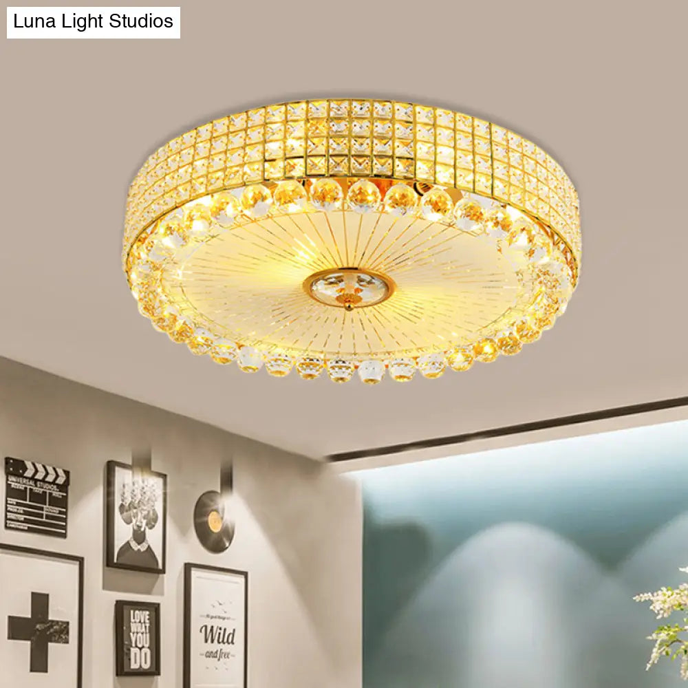 Lámpara de techo LED empotrada DecorBites™ Crystal Beveled en color plata/oro, 16/23,5 pulgadas de diámetro 
