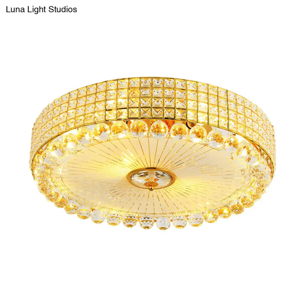 Lámpara de techo LED empotrada DecorBites™ Crystal Beveled en color plata/oro, 16/23,5 pulgadas de diámetro 