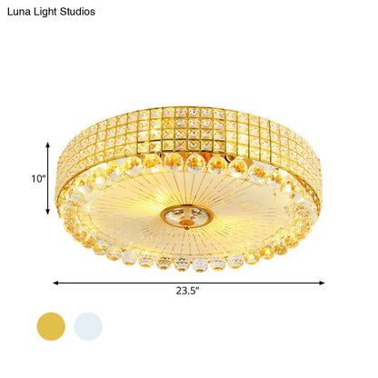 Lámpara de techo LED empotrada DecorBites™ Crystal Beveled en color plata/oro, 16/23,5 pulgadas de diámetro 