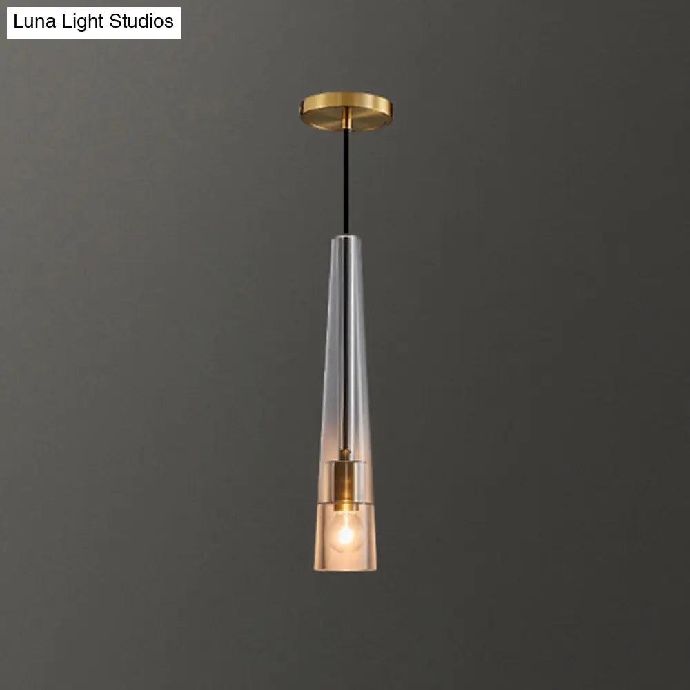 Crystal Block Pendant Light - Simplicity meets Elegance in this 1-Light Brass Ceiling Fixture