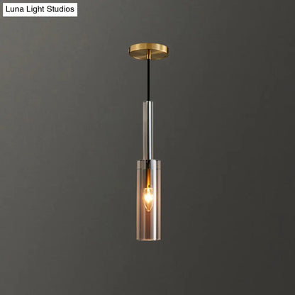 Crystal Block Pendant Light - Simplicity meets Elegance in this 1-Light Brass Ceiling Fixture