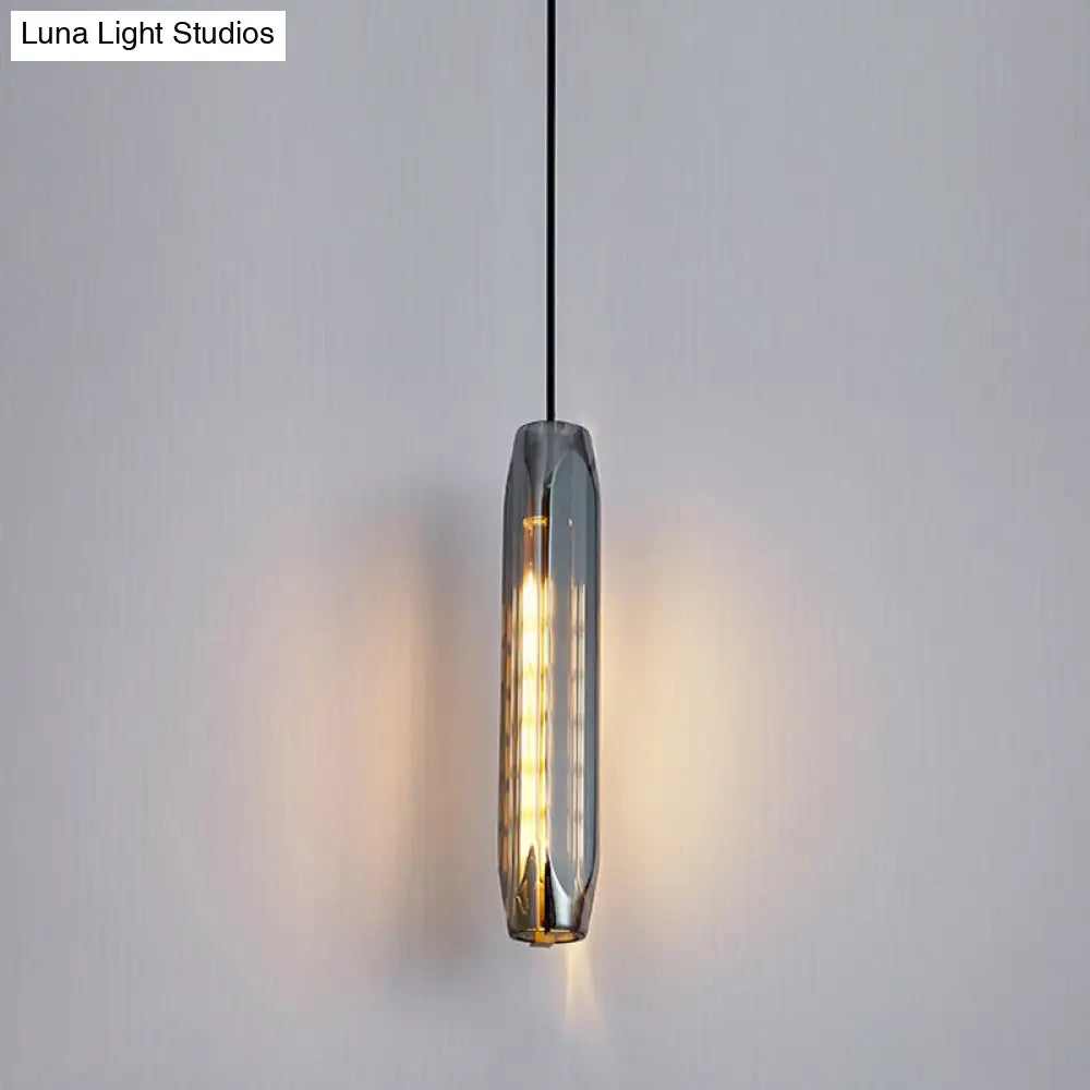 Crystal Block Pendant Light - Simplicity meets Elegance in this 1-Light Brass Ceiling Fixture