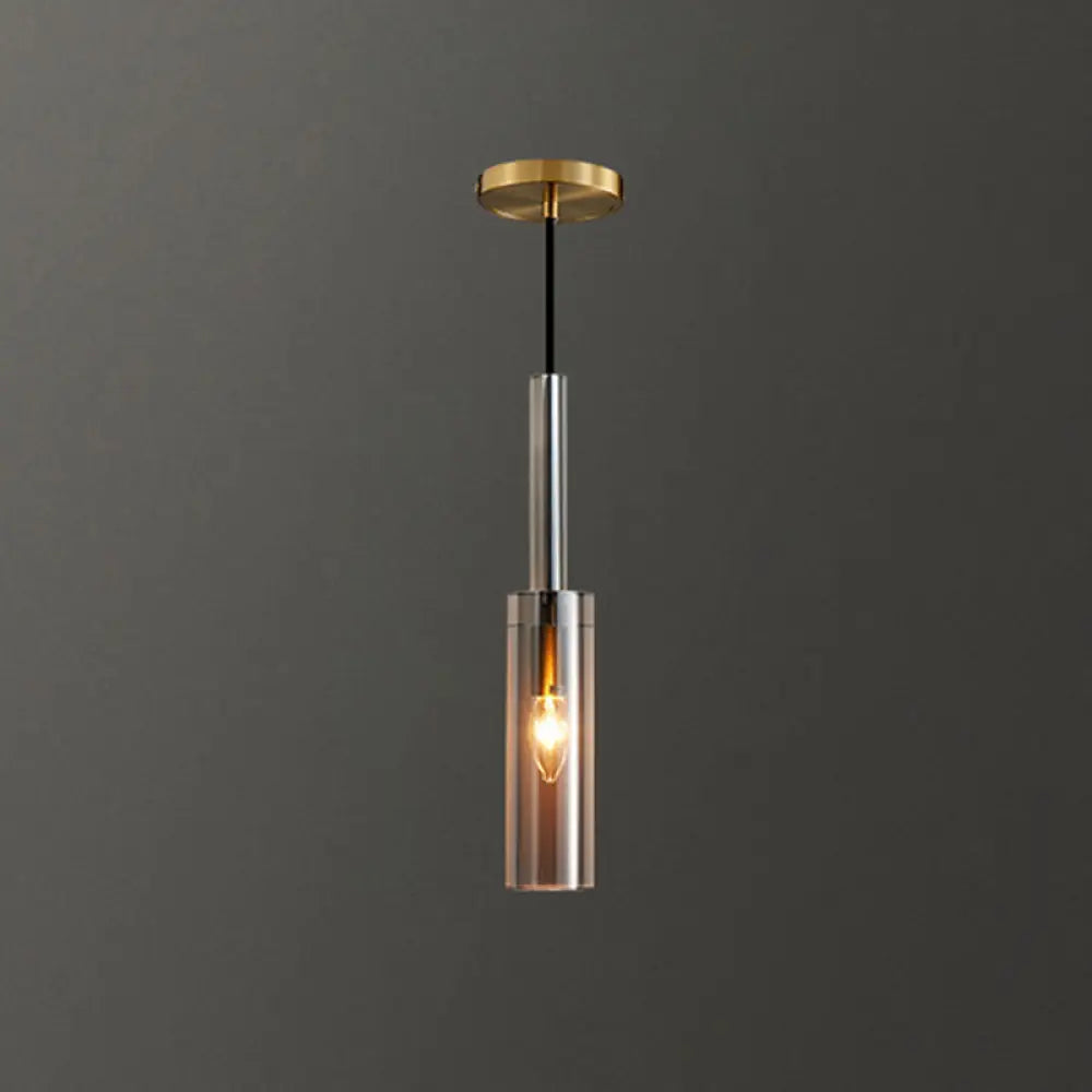 Crystal Block Pendant Light - Simplicity meets Elegance in this 1-Light Brass Ceiling Fixture