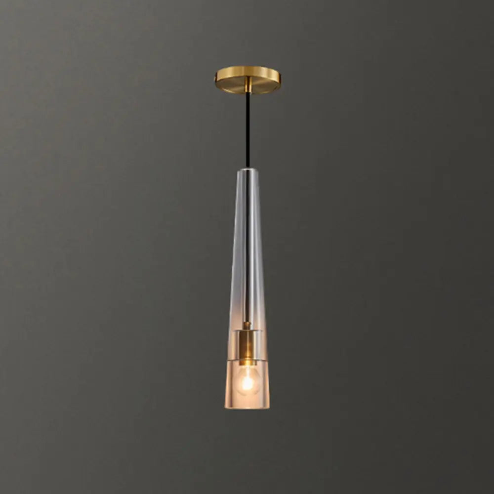 Crystal Block Pendant Light - Simplicity meets Elegance in this 1-Light Brass Ceiling Fixture