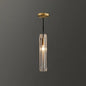 Crystal Block Pendant Light - Simplicity meets Elegance in this 1-Light Brass Ceiling Fixture