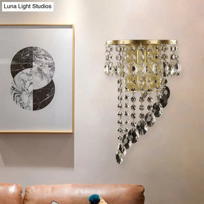 Aplique de pared DecorBites™ con cadena de cristal - Aplique minimalista de latón para pasillo