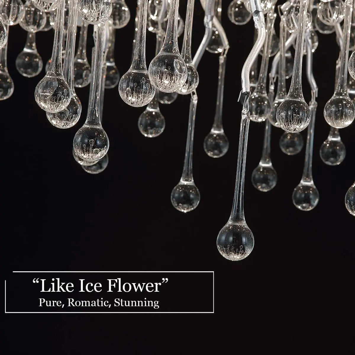 Crystal Chandelier with Raindrop Crystals - Chandelier