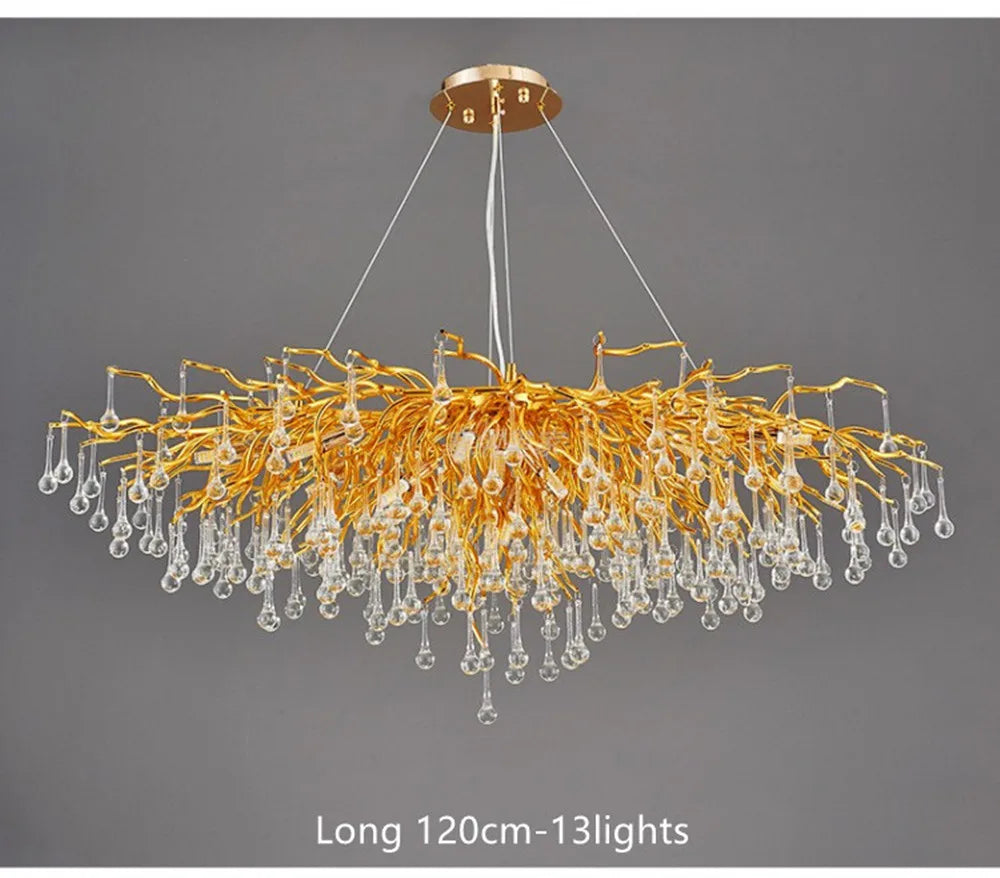 Crystal Chandelier with Raindrop Crystals - Chandelier