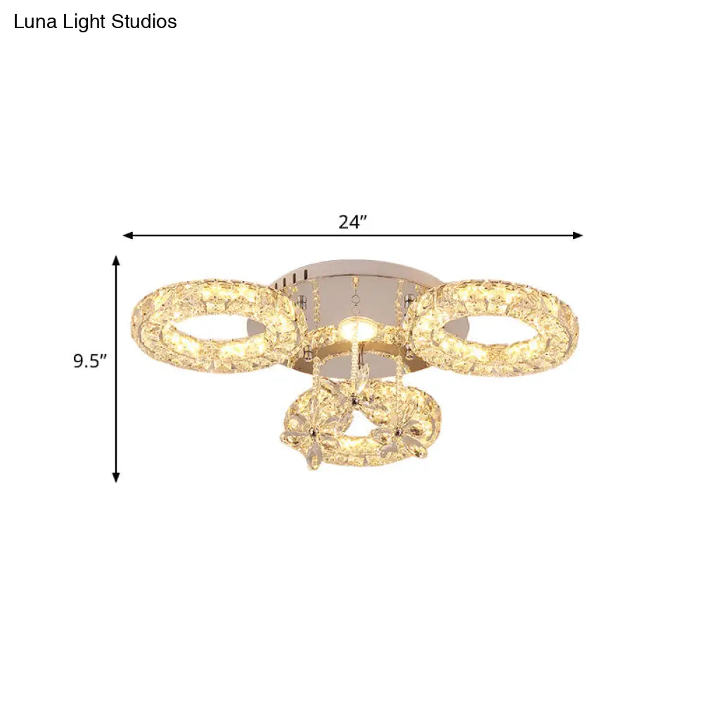 ديكوربايتس™ إضاءة نصف تركيب من كريستال كروم ديكوربايتس™ - إضاءة LED دائرية قريبة من السقف