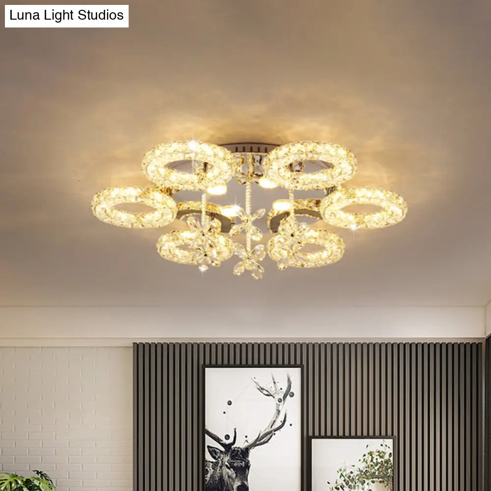 ديكوربايتس™ إضاءة نصف تركيب من كريستال كروم ديكوربايتس™ - إضاءة LED دائرية قريبة من السقف