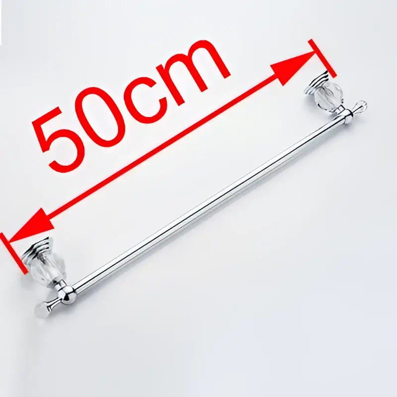 50cm chrome finished crystal chrome towel bar with faceted decorbites crystal chrome decorative end caps