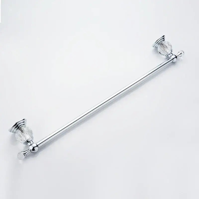 Chrome finished towel bar with crystal knobs at each end for decorbites crystal chrome towel bathroom rack decor