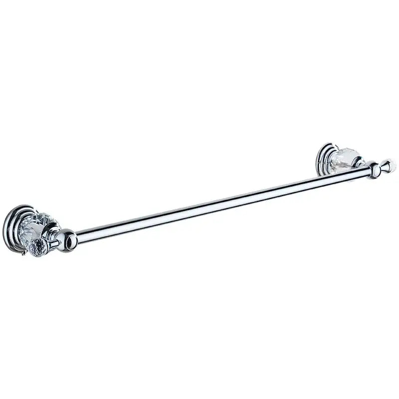 Crystal chrome towel bar bathroom rack with chrome finish and faceted decorbites crystal embellishments at each end