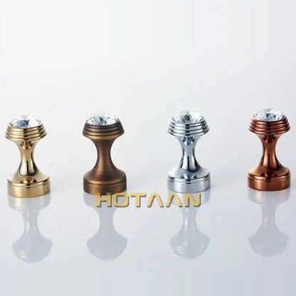 Four metallic door knobs with crystal tops in gold bronze silver and copper finishes for decorbites crystal chrome wall hooks