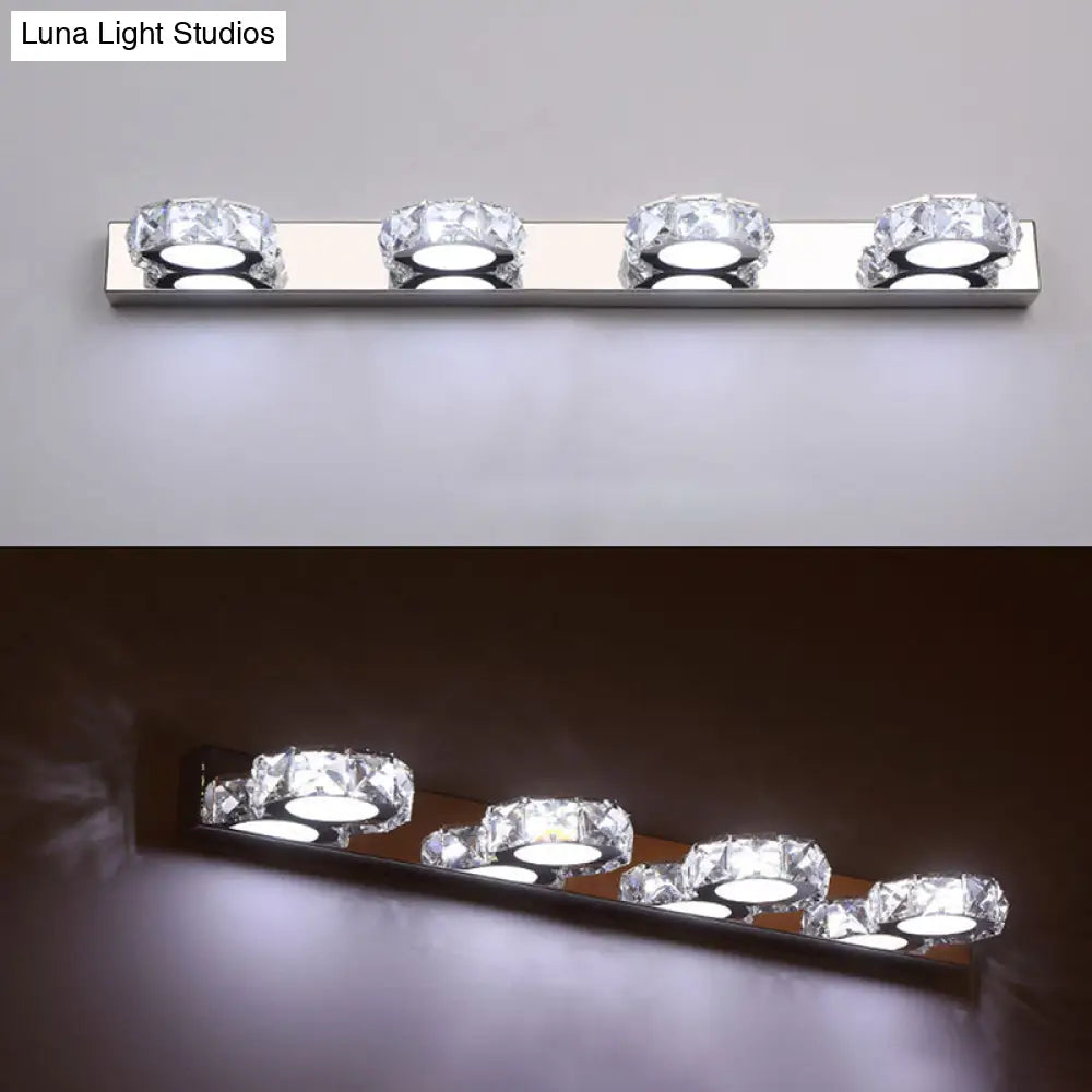 مصباح حائط دائري كريستالي - تصميم عصري بسيط لإطلالة أنيقة