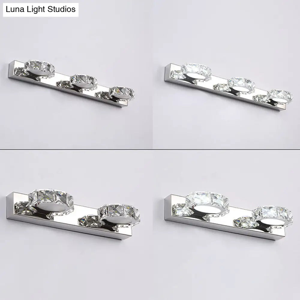 مصباح حائط دائري كريستالي - تصميم عصري بسيط لإطلالة أنيقة