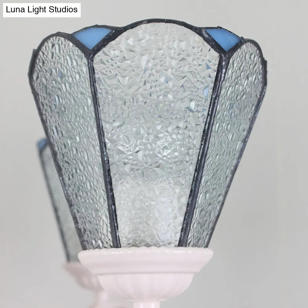 Crystal Cone Chandelier with 5 Clear Glass Lights - Elegant Tradition Pendant for Stairways