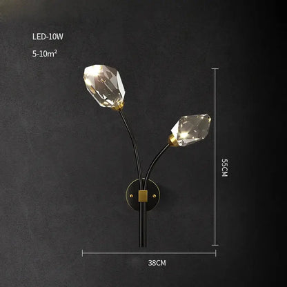 A sleek black wall sconce with crystal copper chandelier lighting and gold-toned accents for dining room decorbites crystal copper