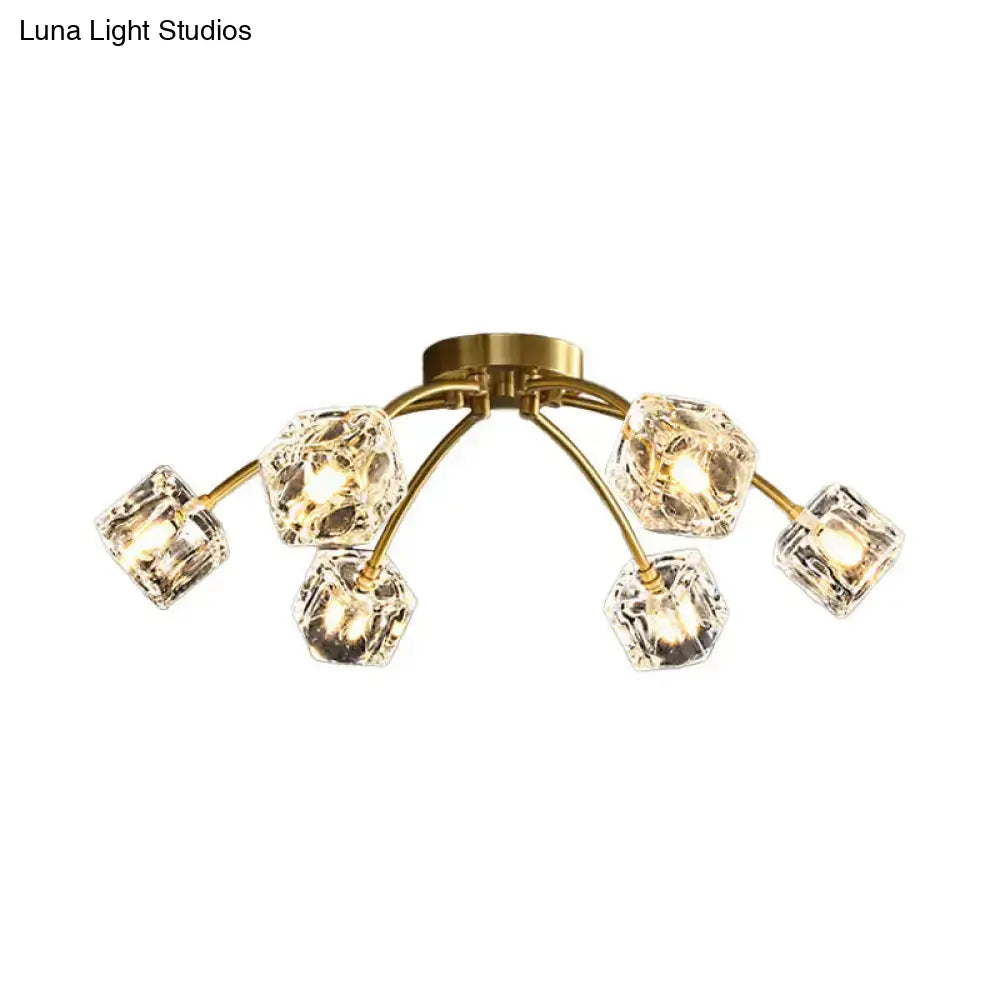 Lámpara de techo DecorBites™ Crystal Cube con diseño de estrella - 6/10 luces - Montaje semiempotrado - Para sala de estar