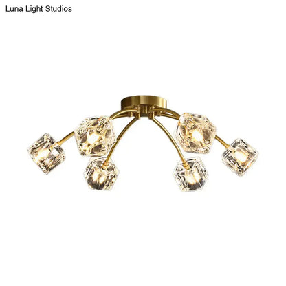 Lámpara de techo DecorBites™ Crystal Cube con diseño de estrella - 6/10 luces - Montaje semiempotrado - Para sala de estar