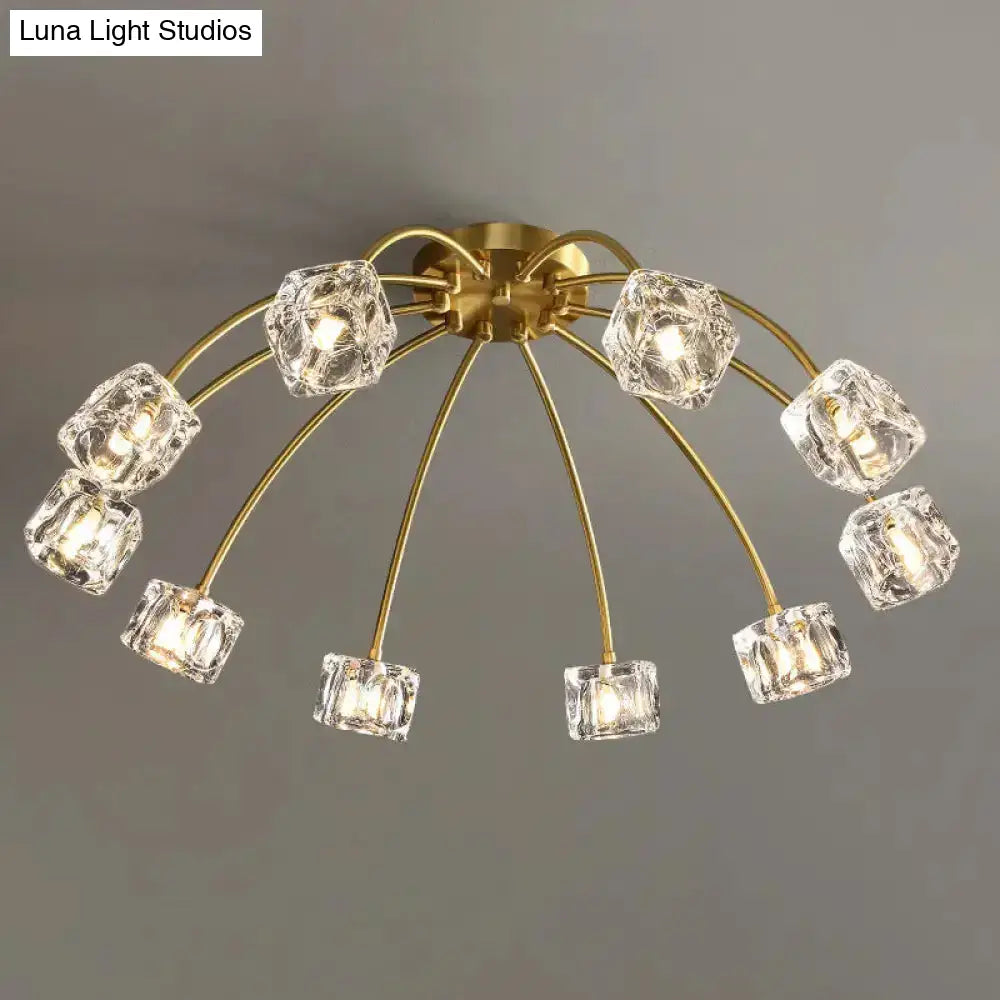 Lámpara de techo DecorBites™ Crystal Cube con diseño de estrella - 6/10 luces - Montaje semiempotrado - Para sala de estar