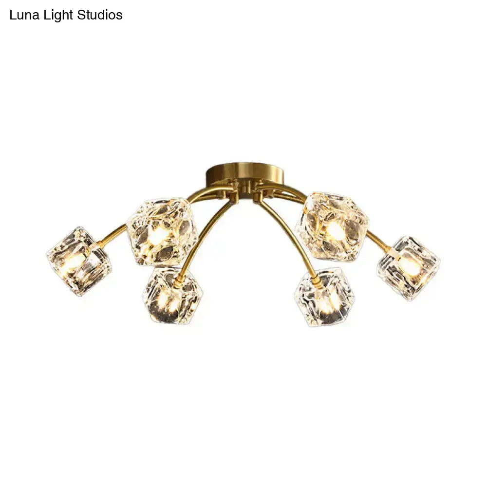 Lámpara de techo DecorBites™ Crystal Cube con diseño de estrella - 6/10 luces - Montaje semiempotrado - Para sala de estar