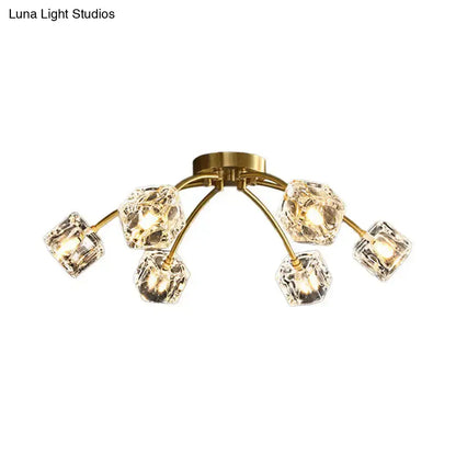 Lámpara de techo DecorBites™ Crystal Cube con diseño de estrella - 6/10 luces - Montaje semiempotrado - Para sala de estar