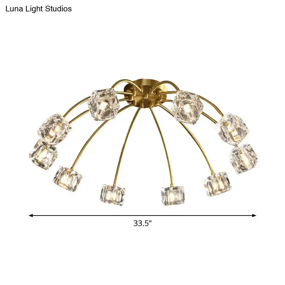 Lámpara de techo DecorBites™ Crystal Cube con diseño de estrella - 6/10 luces - Montaje semiempotrado - Para sala de estar