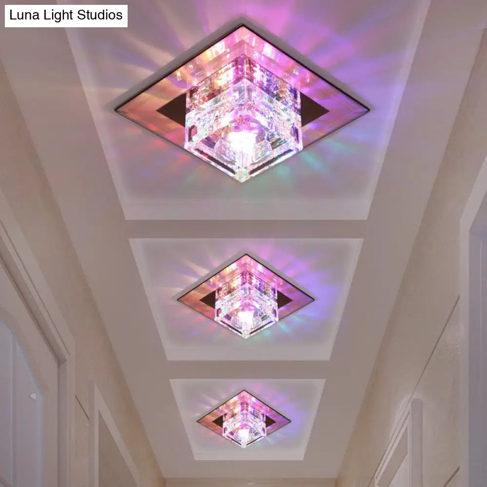 DecorBites™ Lámpara de techo LED empotrada Crystal Cubic para pasillos
