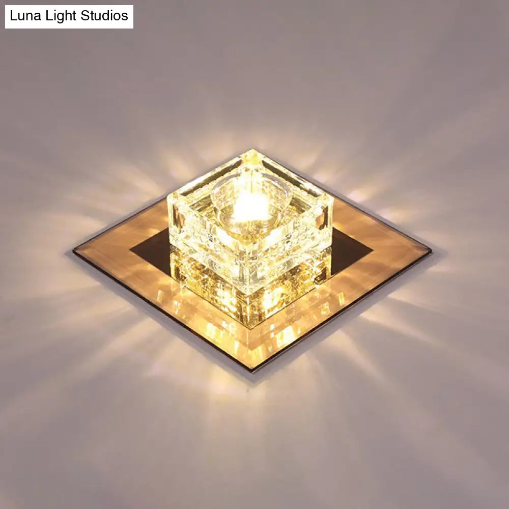 DecorBites™ Lámpara de techo LED empotrada Crystal Cubic para pasillos