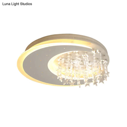 Lámpara de techo LED empotrada DecorBites™ Crystal Deco para dormitorio infantil - Moderna y blanca