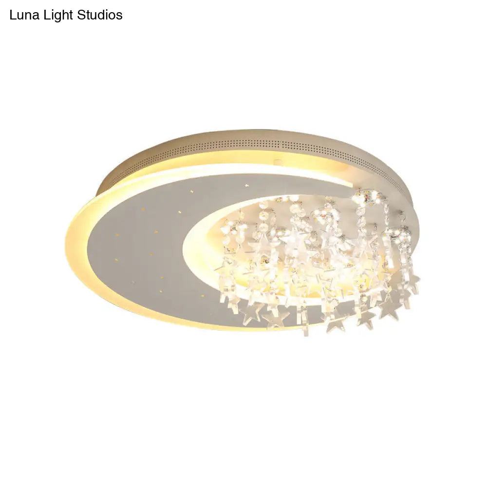 Lámpara de techo LED empotrada DecorBites™ Crystal Deco para dormitorio infantil - Moderna y blanca