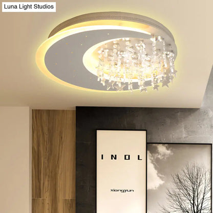 Lámpara de techo LED empotrada DecorBites™ Crystal Deco para dormitorio infantil - Moderna y blanca